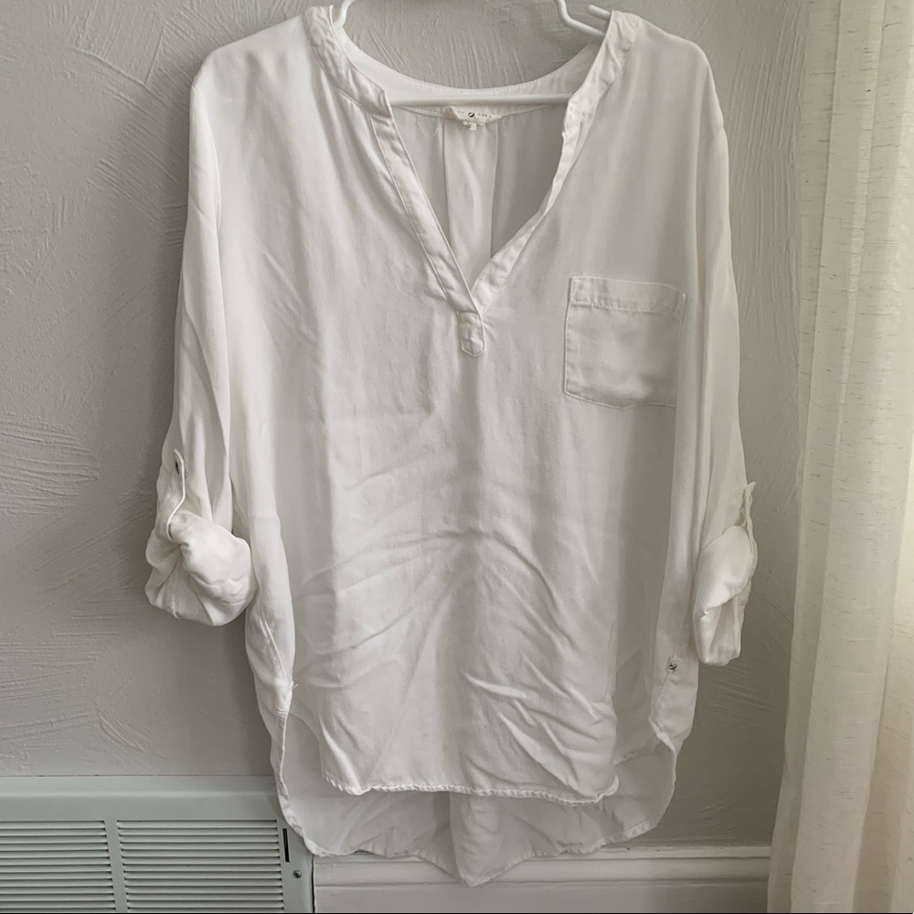 Tab sleeve tunic shirt